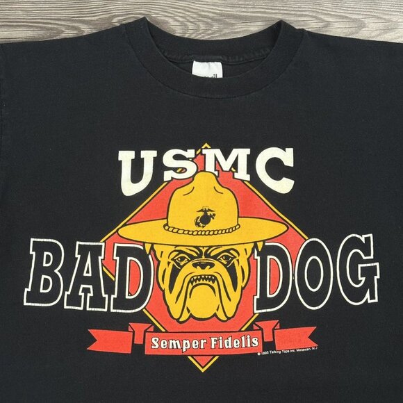 Vintage 90’s’s USMC Bad Dog Semper Fidelis T Shirt - Picture 2 of 3